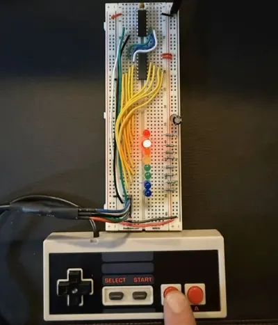 NES-controller-driven LED array project