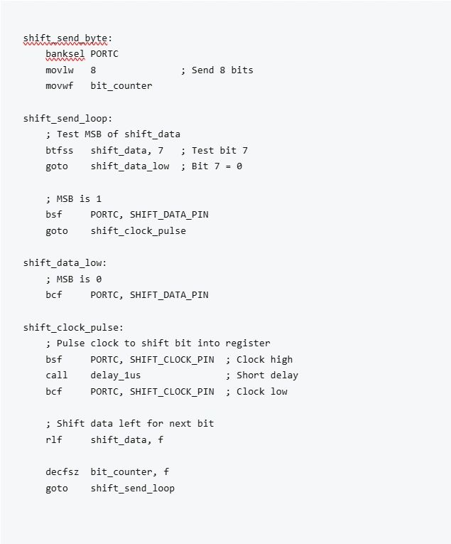 Shift register output